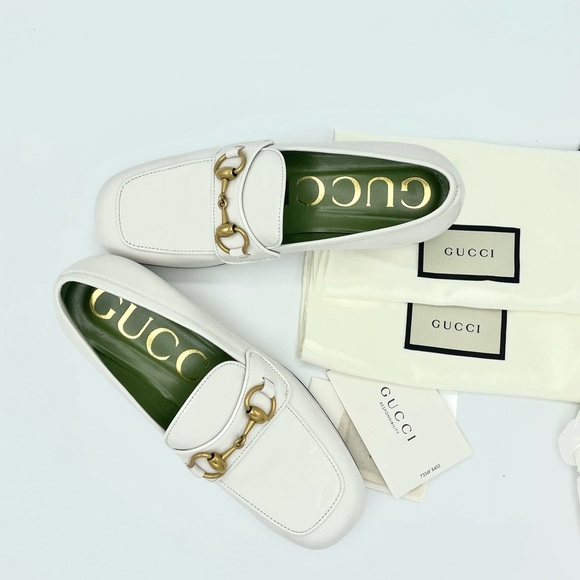 GUCCI Houdan Horsebit Leather Platform Loafers Great White Size 36 - Picture 12 of 12